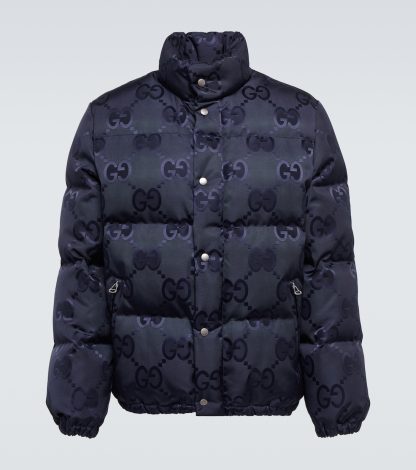 designer kopen Gucci Jumbo GG pufferjack in blauw