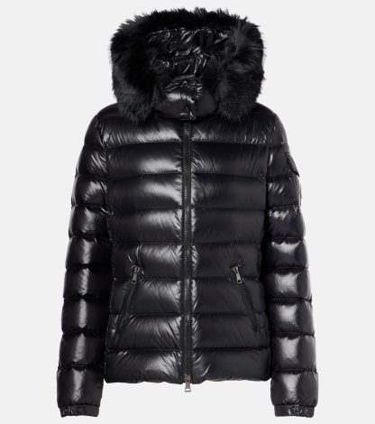 designer kopen Moncler Badyf donsjack met scheerlijn in zwart