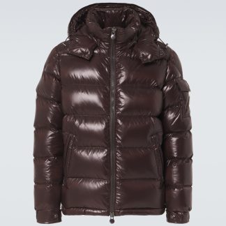 designer kopen Moncler Donsjack Maya in bruin