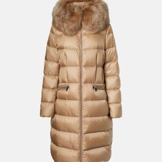 designer kopen Moncler Donsjas met bies in grijs