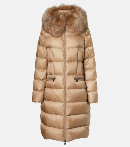 designer kopen Moncler Donsjas met bies in grijs