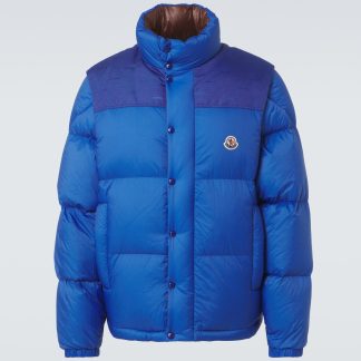 designer kopen Moncler Verone omkeerbaar donsjack in blauw