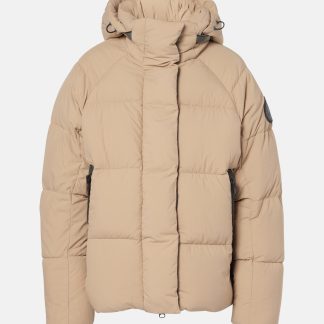 goedkope luxe Canada Goose Black Label Junction gewatteerde donsparka in beige