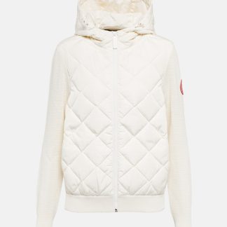 goedkope luxe Canada Goose HyBridge® wollen hoodie met donspanelen in wit