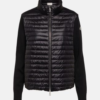 goedkope luxe Moncler Gewatteerd vest met dons in zwart