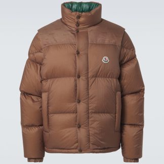 goedkope luxe Moncler Verone omkeerbaar donsjack in bruin