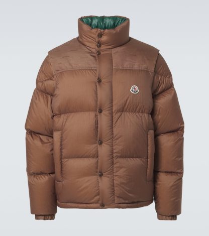 goedkope luxe Moncler Verone omkeerbaar donsjack in bruin