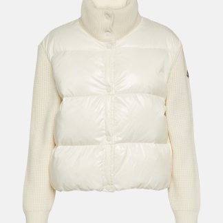 goedkope luxe Moncler Wollen jack met donzen panelen in wit