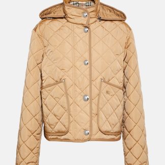 goedkope ontwerper Burberry Gewatteerd jack in beige