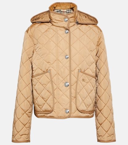 goedkope ontwerper Burberry Gewatteerd jack in beige