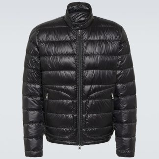 goedkope ontwerper Moncler Acorus gewatteerd donsjack in zwart