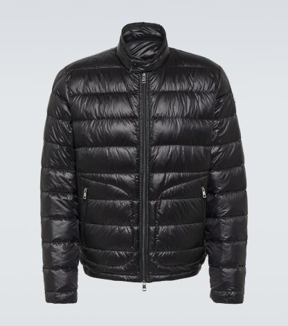 goedkope ontwerper Moncler Acorus gewatteerd donsjack in zwart