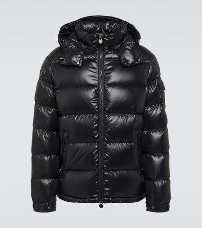 goedkope ontwerper Moncler Moncler Maya donsjack in zwart