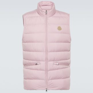 groothandel ontwerper Moncler Lechtal dons-leren vest in roze