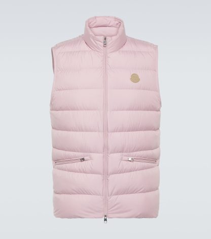 groothandel ontwerper Moncler Lechtal dons-leren vest in roze