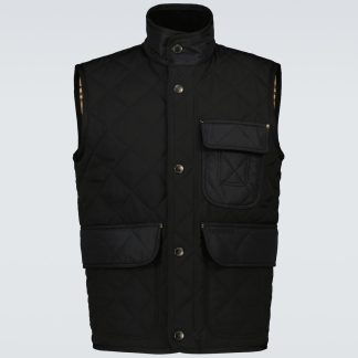 hete verkoop ontwerper Burberry Gewatteerd gilet in zwart