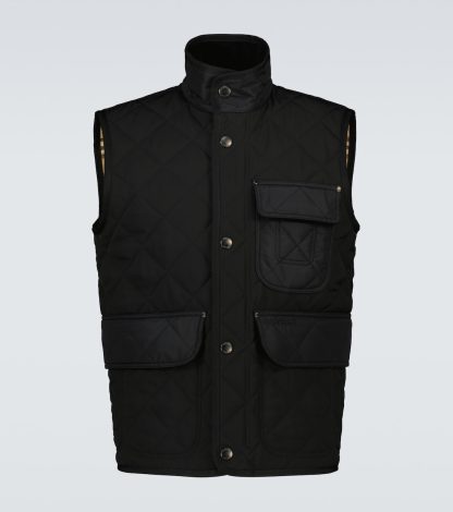 hete verkoop ontwerper Burberry Gewatteerd gilet in zwart