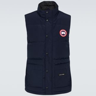 hete verkoop ontwerper Canada Goose Freestyle Crew gewatteerd vest in blauw