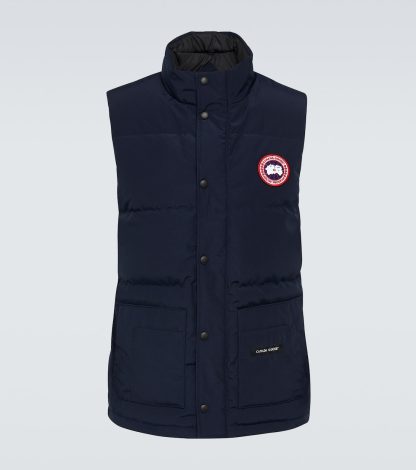 hete verkoop ontwerper Canada Goose Freestyle Crew gewatteerd vest in blauw