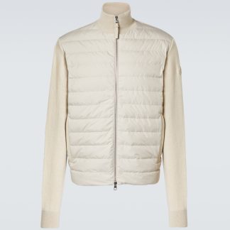 hete verkoop ontwerper Moncler Gewatteerde jas van wol en kasjmier in beige