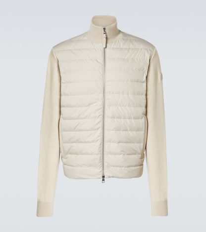 hete verkoop ontwerper Moncler Gewatteerde jas van wol en kasjmier in beige