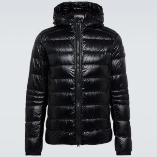 hete verkoopluxe Canada Goose Crofton donsjack met capuchon in zwart