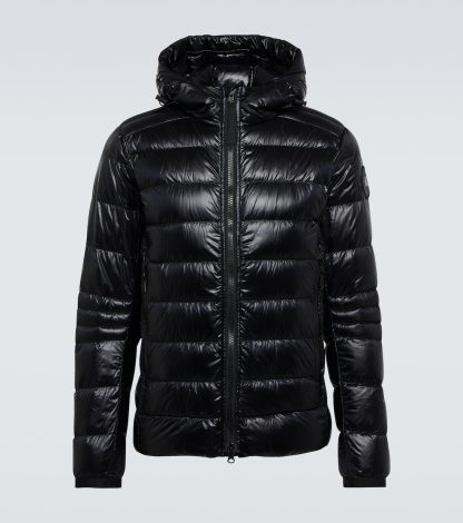 hete verkoopluxe Canada Goose Crofton donsjack met capuchon in zwart