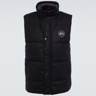 hete verkoopluxe Canada Goose Garson wollen donsvest in blauw