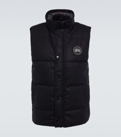 hete verkoopluxe Canada Goose Garson wollen donsvest in blauw