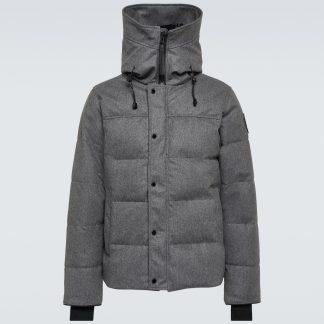 hete verkoopluxe Canada Goose MacMillan DynaLuxe wolblend parka in grijs