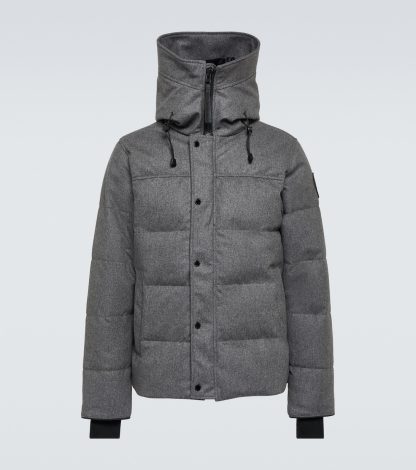 hete verkoopluxe Canada Goose MacMillan DynaLuxe wolblend parka in grijs