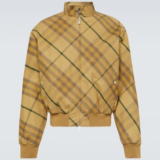 hoogwaardige luxe Burberry Burberry geruit katoenen twill bomberjack in geel