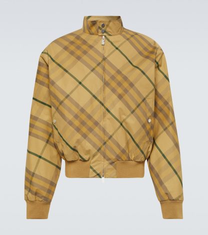 hoogwaardige luxe Burberry Burberry geruit katoenen twill bomberjack in geel