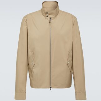 hoogwaardige luxe Moncler Chaberton met leer afgezette jas in beige