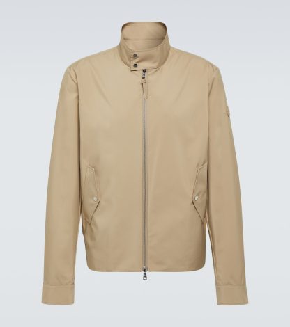 hoogwaardige luxe Moncler Chaberton met leer afgezette jas in beige