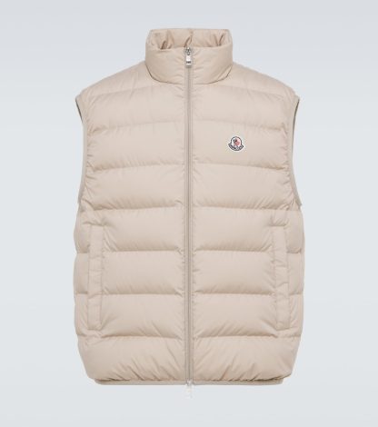 hoogwaardige luxe Moncler Contrin donsvest in beige