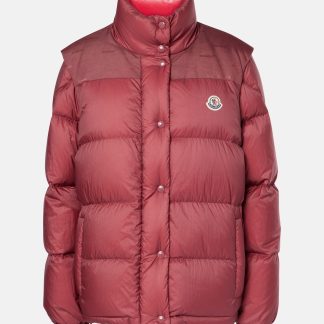 hoogwaardige luxe Moncler Verone donsjack in bordeauxrood