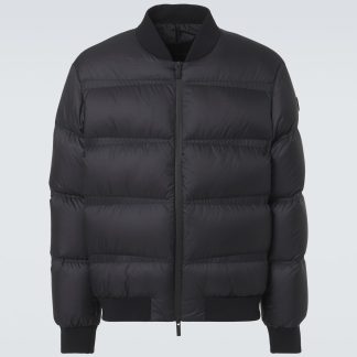 hoogwaardige luxe Moncler Vioz gewatteerd donzen bomberjack in zwart