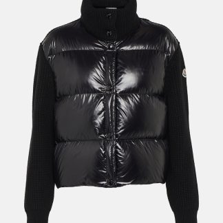 luxe groothandel Moncler Jas met donzen panelen in zwart