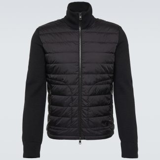 luxe groothandel Moncler Maglia vest van wolmix in zwart