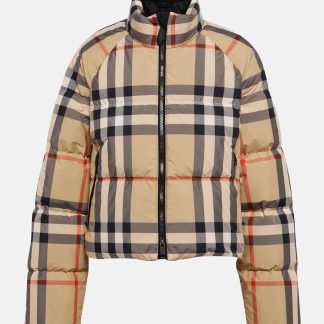 luxe kopen Burberry Vintage geruit donsjack in veelkleurig