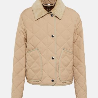 luxe replica Burberry Gewatteerd jack in beige