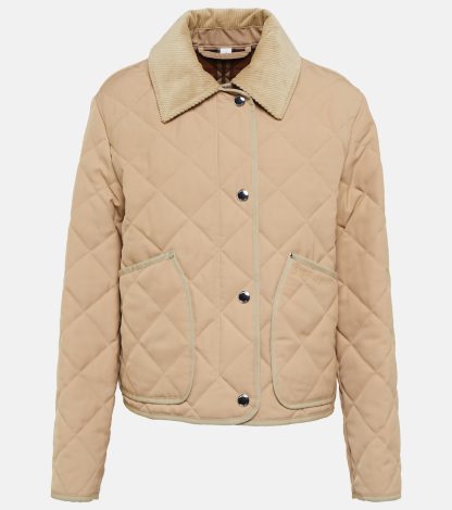 luxe replica Burberry Gewatteerd jack in beige