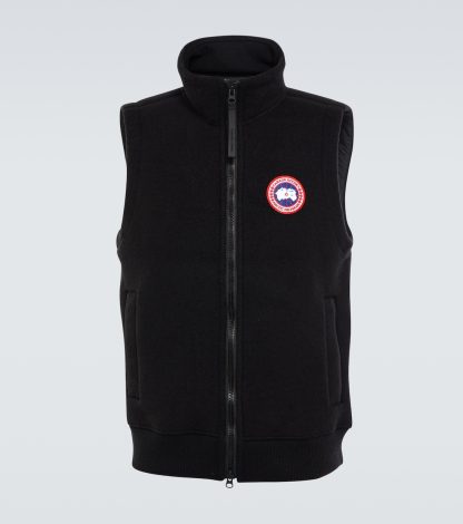 luxe replica Canada Goose Mersey fleece vest in zwart