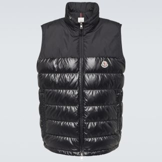 luxe replica Moncler Cerces gewatteerd donsvest in zwart