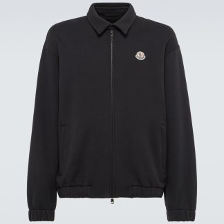 luxe replica Moncler Logo jack in zwart