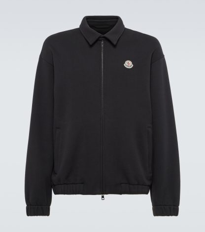 luxe replica Moncler Logo jack in zwart