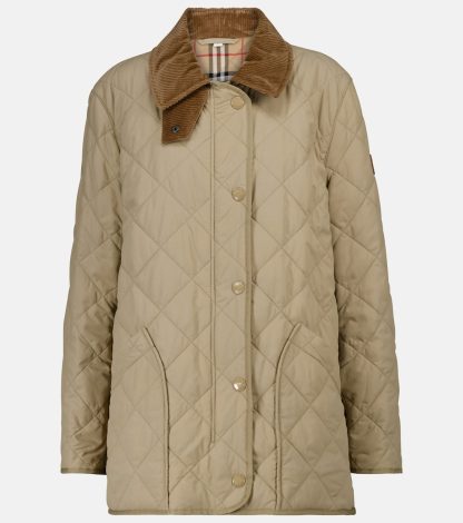 mode luxe Burberry Gewatteerd jack in beige