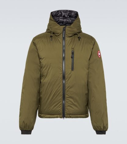 mode luxe Canada Goose Lodge donsjack Hoody in groen