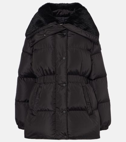 mode luxe Moncler Gewatteerd donsjack Brasseurs in zwart